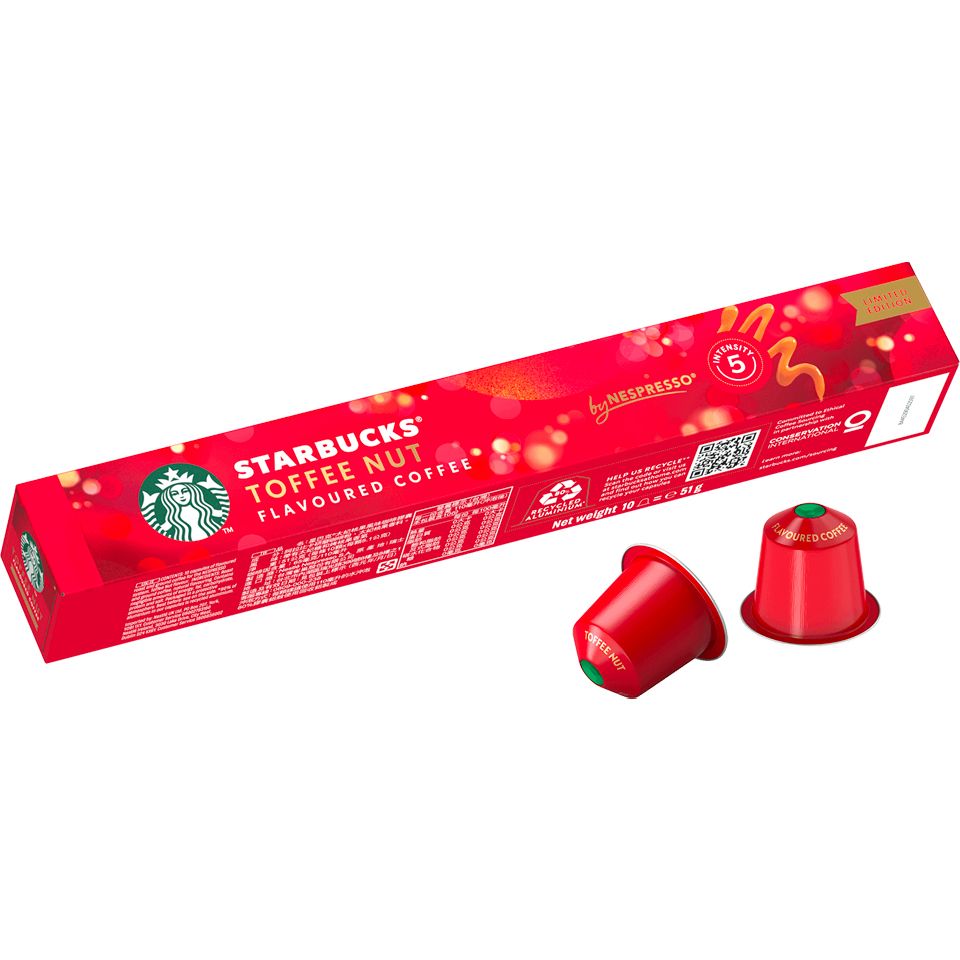 120 capsule STARBUCKS Toffee Nut Flavoured Coffee by Nespresso Edizione limitata, al gusto di caramello e nocciola