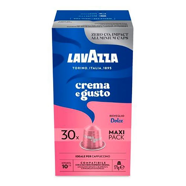 Visualizza i dettagli per 30 capsule in alluminio caffè Lavazza Crema e Gusto Dolce compatibili Nespresso 30 capsule in alluminio caffè Lavazza Crema e Gusto Dolce compatibili Nespresso