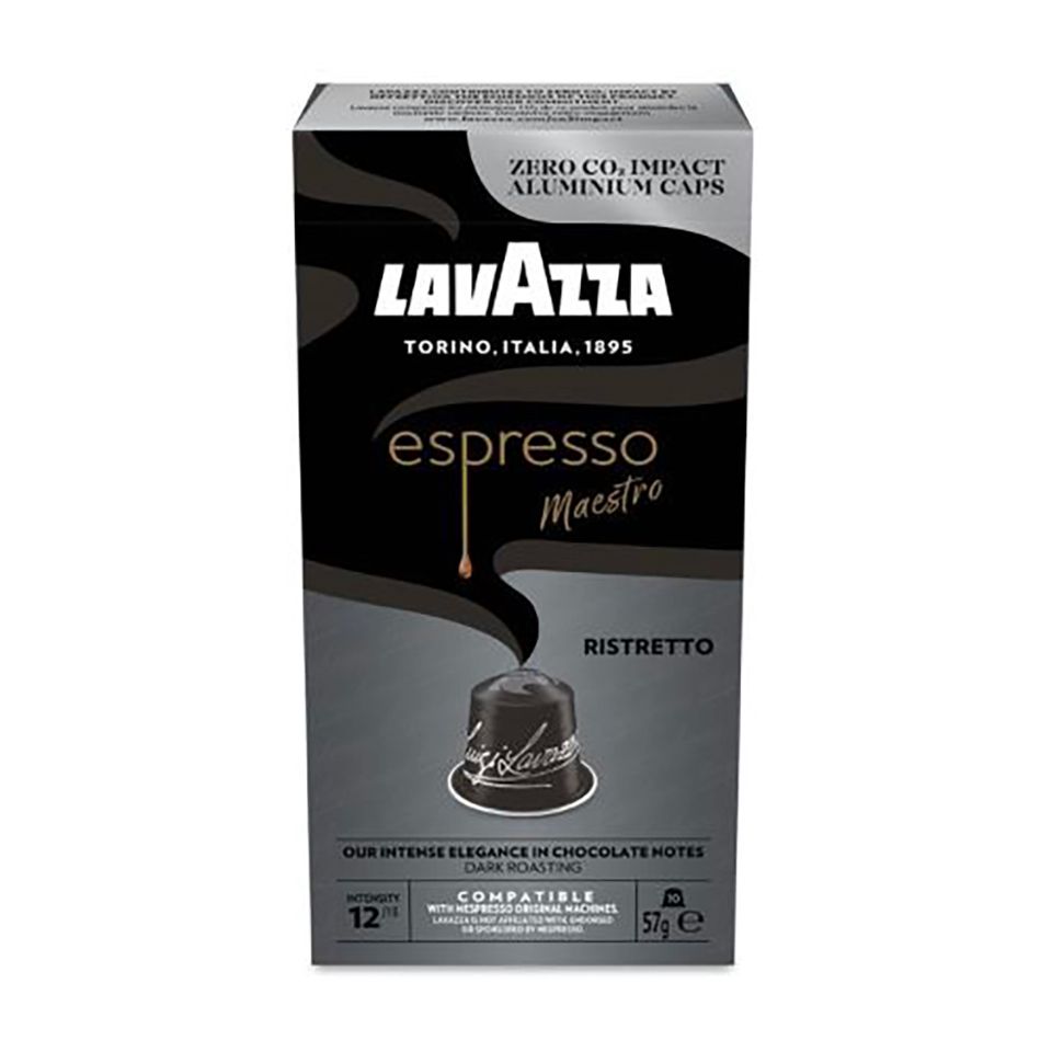 Immagine di 100 capsule in alluminio caffè Lavazza Espresso Maestro Ristretto compatibili Nespresso