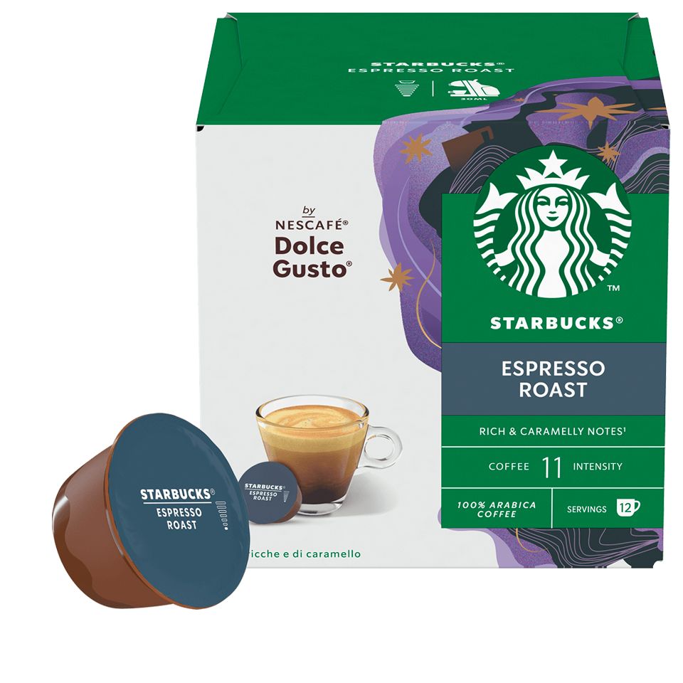 Immagine di 108 capsule STARBUCKS<sup>&reg;</sup>  Espresso Roast by Nescafé<sup>&reg;</sup> Dolce Gusto<sup>&reg;</sup>, per caffè espresso