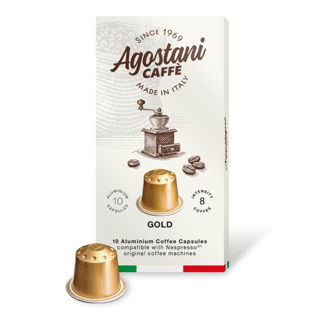 Visualizza i dettagli per Capsule in alluminio Caffè Agostani Best GOLD compatibili Nespresso Capsule in alluminio Caffè Agostani Best GOLD compatibili Nespresso