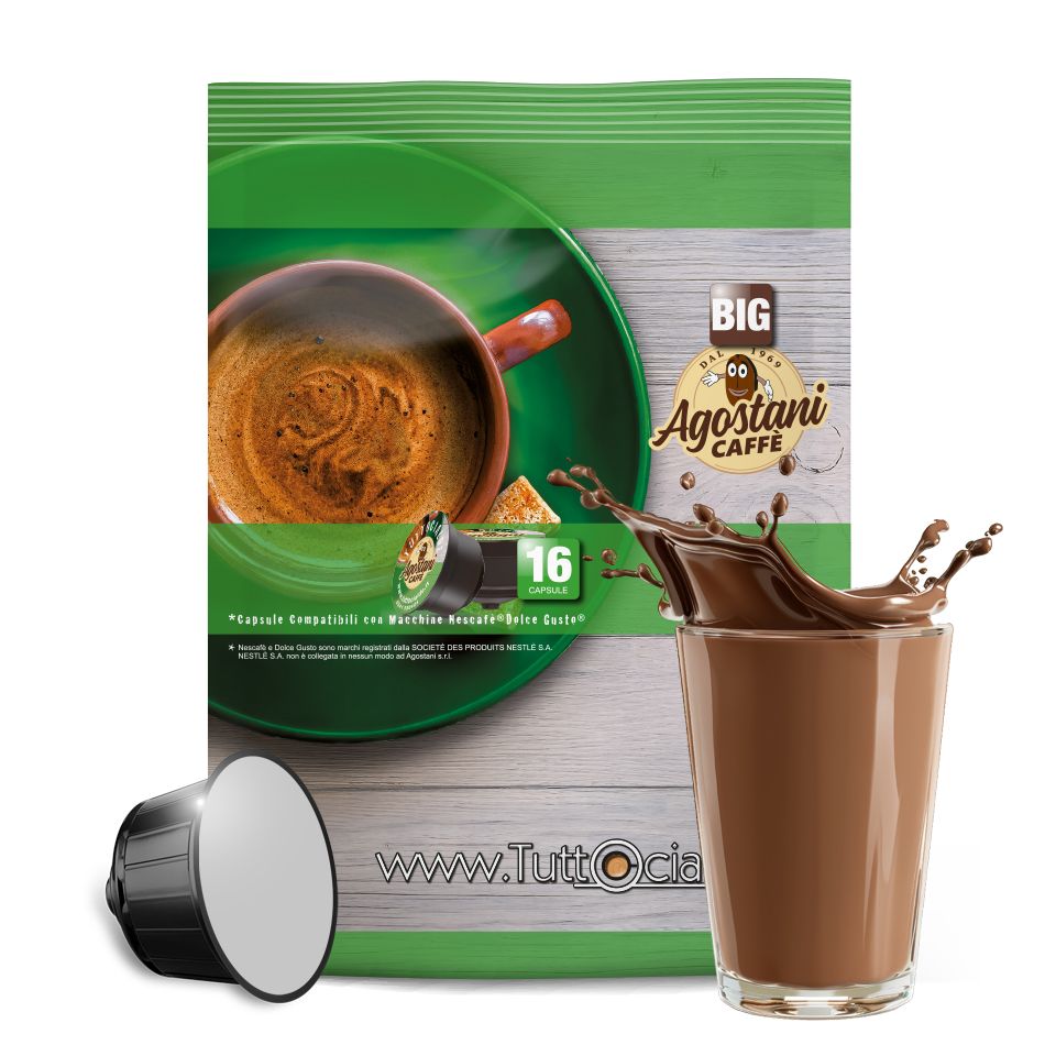 Immagine di 16 Capsule Cioccolato Agostani Big  compatibili Nescafé Dolce Gusto