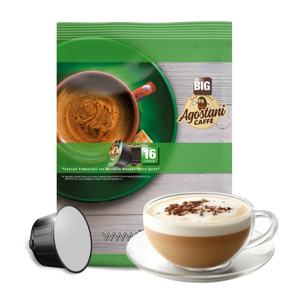 Immagine di 16 Capsule Cappuccino Agostani Big  compatibili Nescafé Dolce Gusto