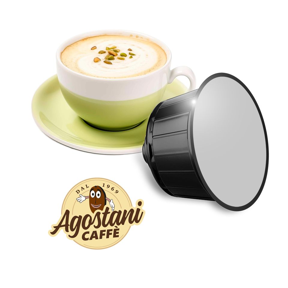 Immagine di 16 Capsule Agostani Big Cappuccio al Pistacchio compatibili Nescafé Dolce Gusto