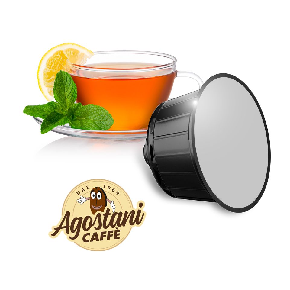 Immagine di 16 Capsule Agostani Big The al Limone Amaro compatibili Nescafé Dolce Gusto