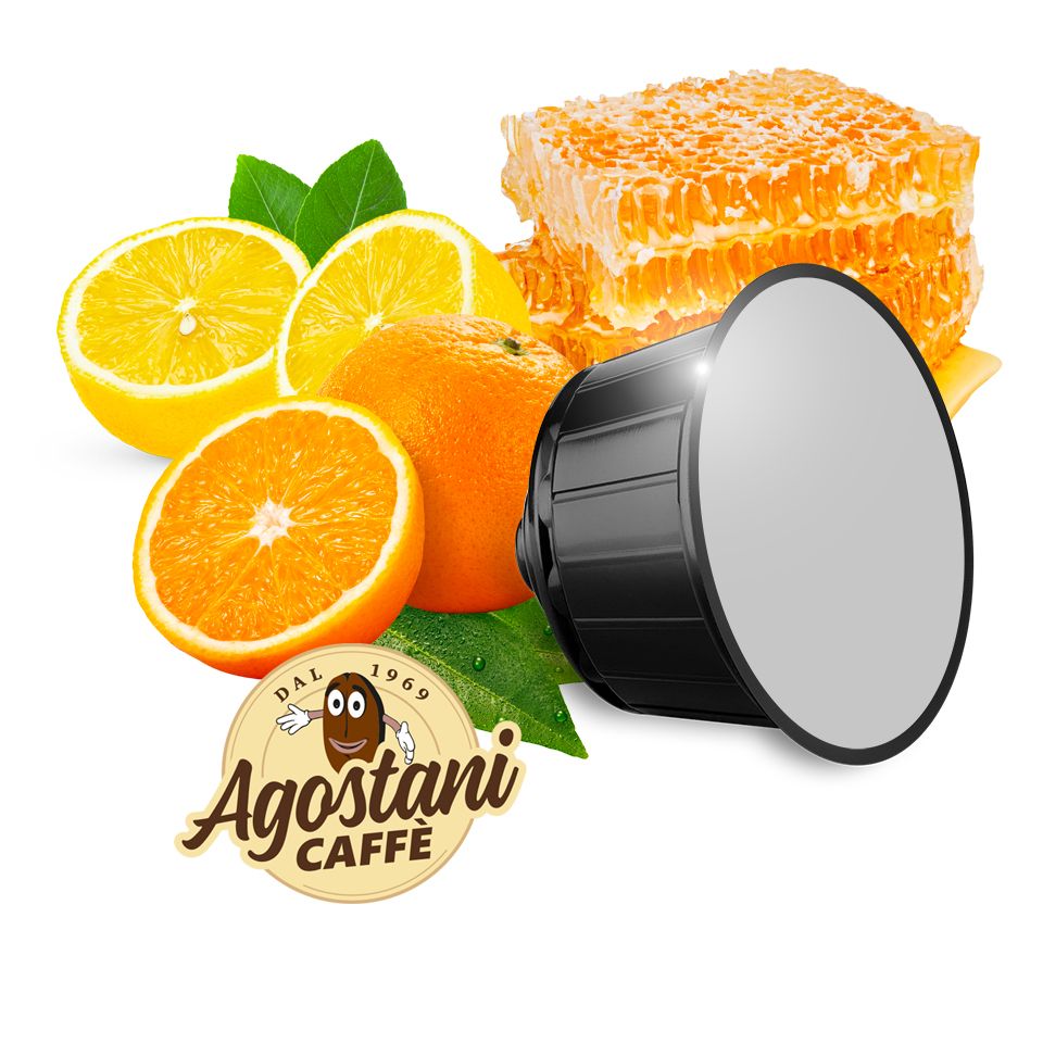 Immagine di 16 Capsule Ginseng Agostani Big Miele Limone compatibili Nescafé Dolce Gusto