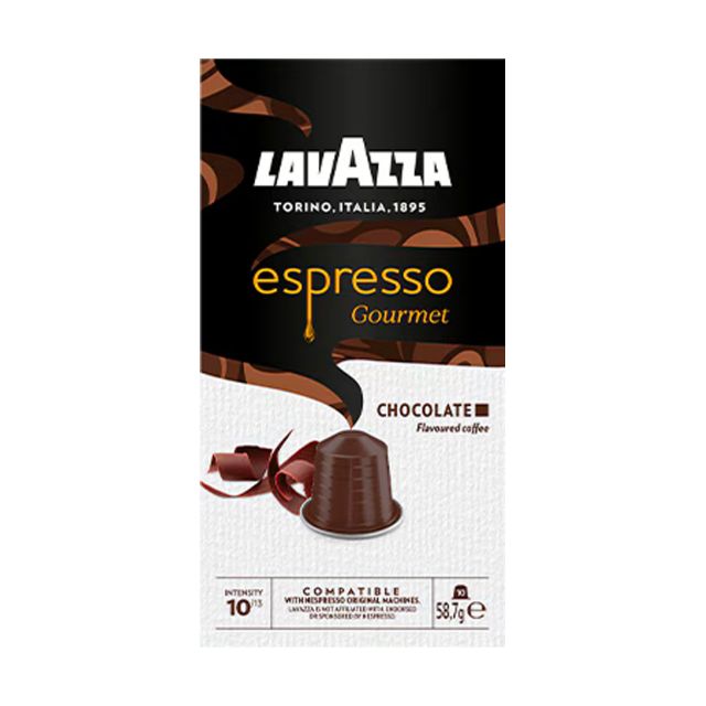 Visualizza i dettagli per 10 capsule in alluminio caffè Lavazza Espresso Gourmet CHOCOLATE compatibili Nespresso 10 capsule in alluminio caffè Lavazza Espresso Gourmet CHOCOLATE compatibili Nespresso