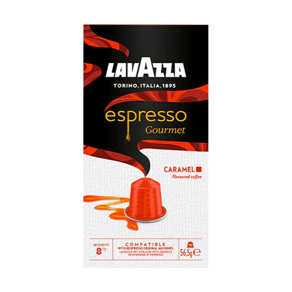 Immagine di 10 capsule in alluminio caffè Lavazza Espresso Gourmet CARAMEL compatibili Nespresso
