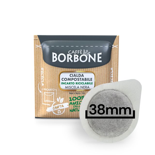 100 Cialde caffè Borbone miscela NERA filtrocarta  38 mm 