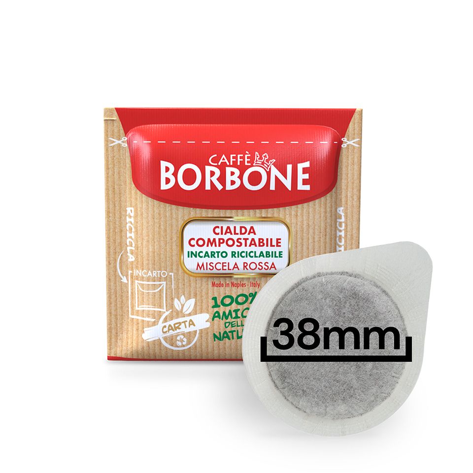 Immagine di 100 Cialde caffè Borbone miscela ROSSA filtrocarta  38 mm  