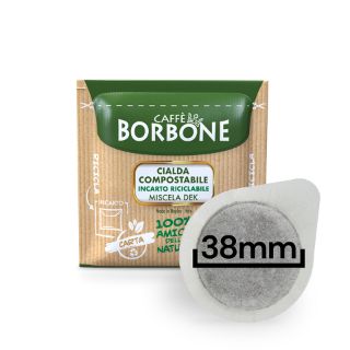 100 Cialde caffè Borbone miscela DEK filtrocarta 38 mm