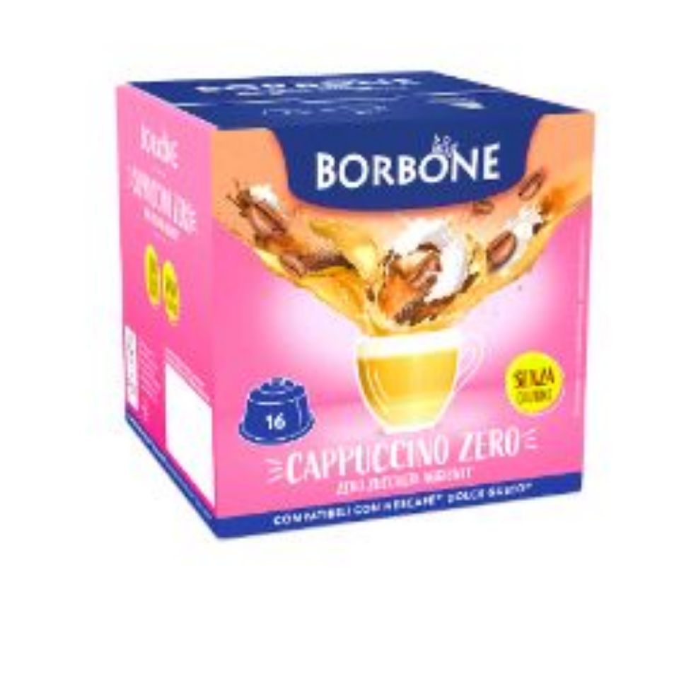 Immagine di 16 Capsule Borbone Compatibili macchine Nescafè Dolce Gusto AL GUSTO DI CAPPUCCINO ZERO A BASSO CONTENUTO DI GRASSI