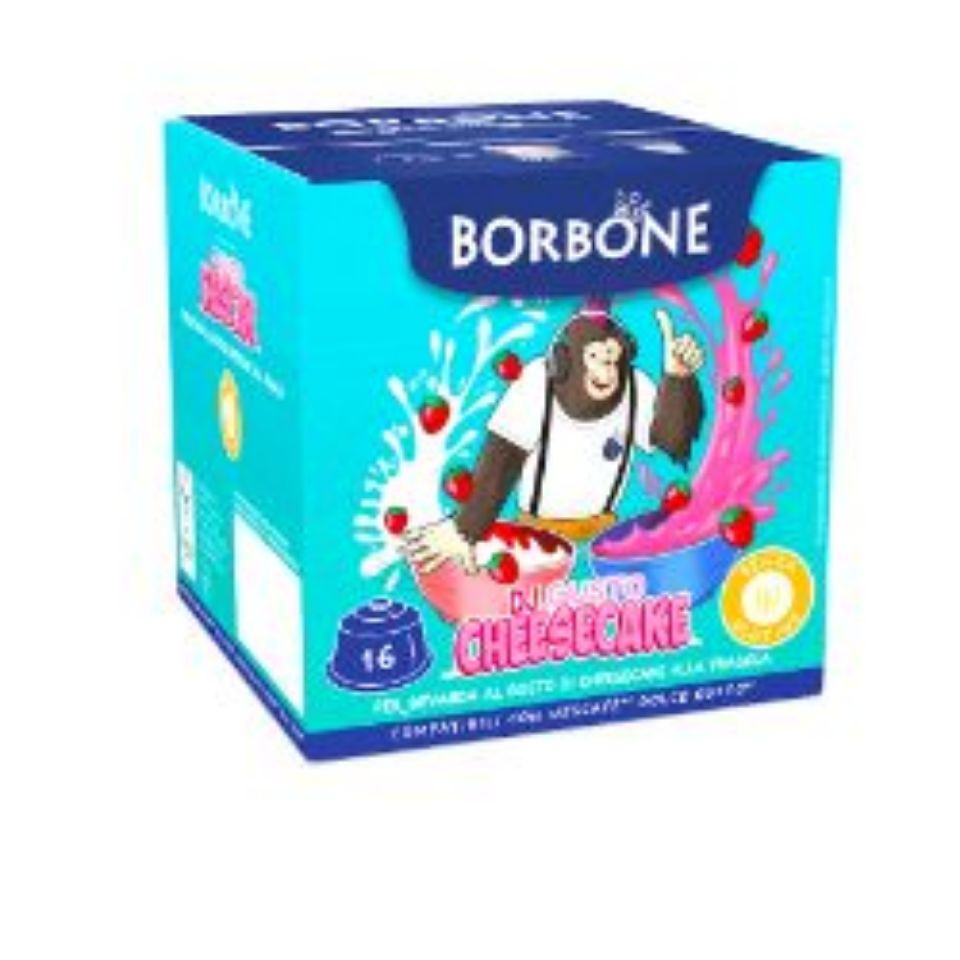 Immagine di 16 Capsule Borbone Compatibili macchine Nescafè Dolce Gusto DJGUSTO CHEESECAKE AL GUSTO DI CIOCCOLATA BIANCA ALLA FRAGOLA
