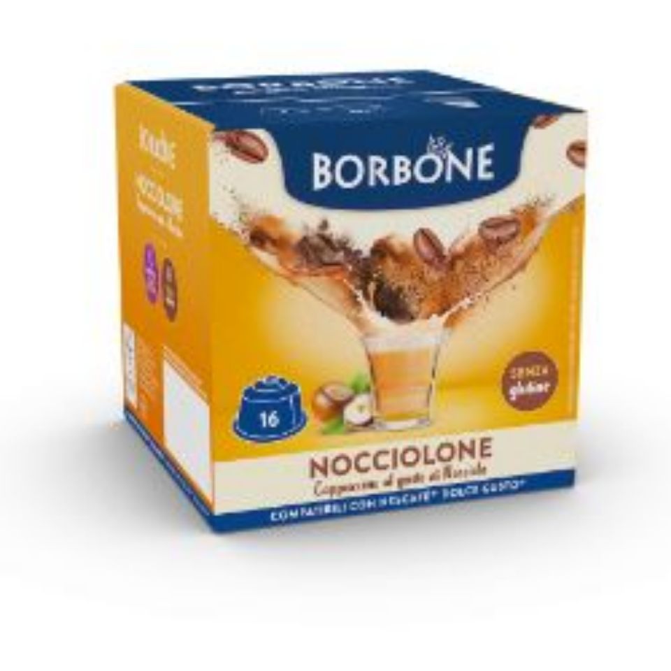 Immagine di 16 Capsule Borbone Compatibili macchine Nescafè Dolce Gusto NOCCIOLONE AL GUSTO DI CAPPUCCINO E NOCCIOLA Immagine di 16 Capsule Borbone Compatibili macchine Nescafè Dolce Gusto NOCCIOLONE AL GUSTO DI CAPPUCCINO E NOCCIOLA