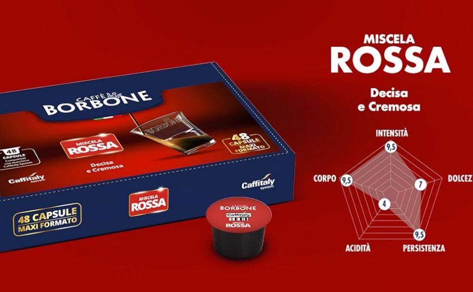 Immagine di 48 Capsule caffè Borbone miscela ROSSA compatibile Caffitaly 