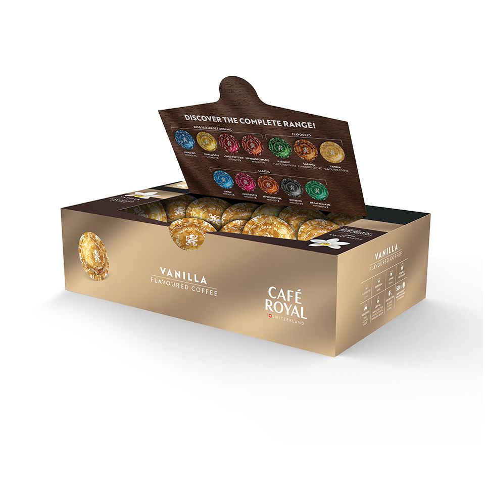 Immagine di 50 Cialde caffè Espresso VANILLA Compatibili Nespresso Professional