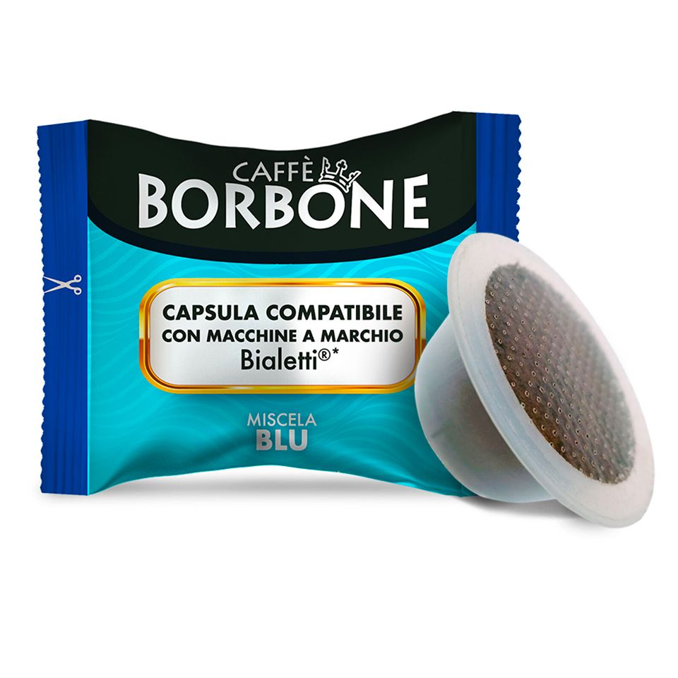 Immagine di 100 capsule Caffè Borbone miscela BLU compatibili Bialetti