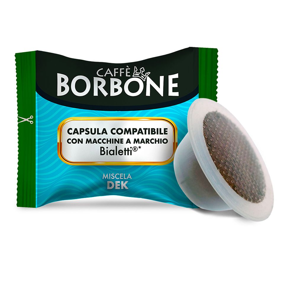 Immagine di 100 capsule Caffè Borbone miscela DEK compatibili Bialetti