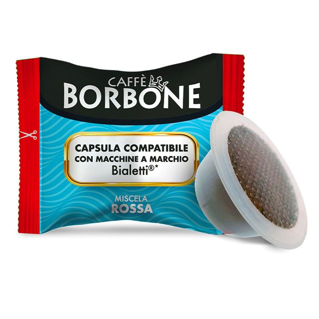 100 capsule Caffè Borbone miscela ROSSA compatibili Bialetti