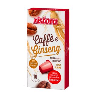 10 capsule Caffè e Ginseng Ristora compatibile Nespresso