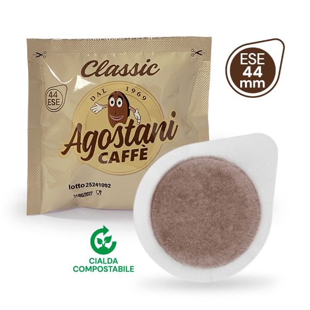 150 Cialde Caffè Agostani Classic formato 44mm ESE compatibili MOKONA
