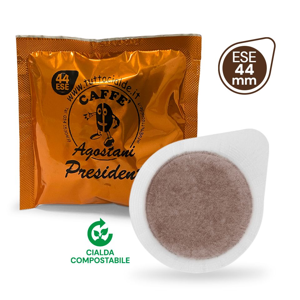 Immagine di 150 Cialde Caffè Agostani President formato 44mm ESE compatibili MOKONA