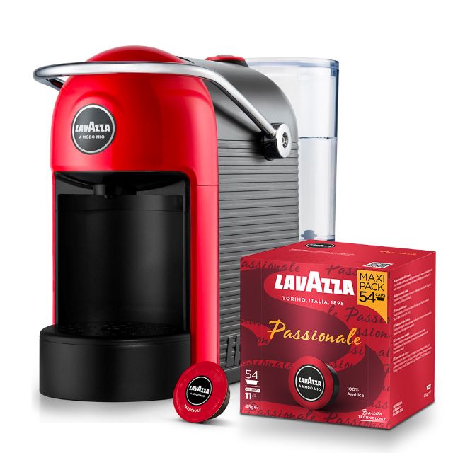 Offerta: Macchina caffè JOLIE Rossa + 216 Caps Lavazza A Modo Mio Passionale con Spedizione Gratis
