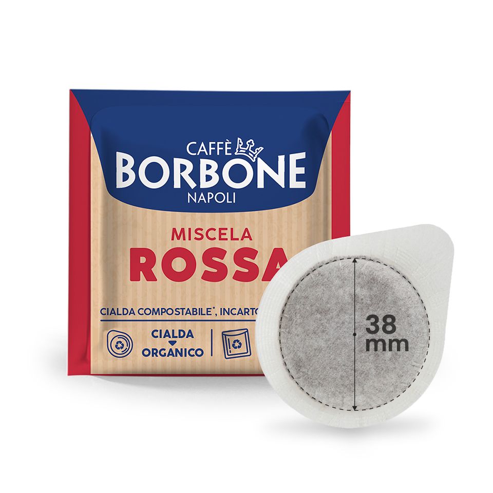 Immagine di 100 Cialde caffè Borbone miscela ROSSA filtrocarta  38 mm  