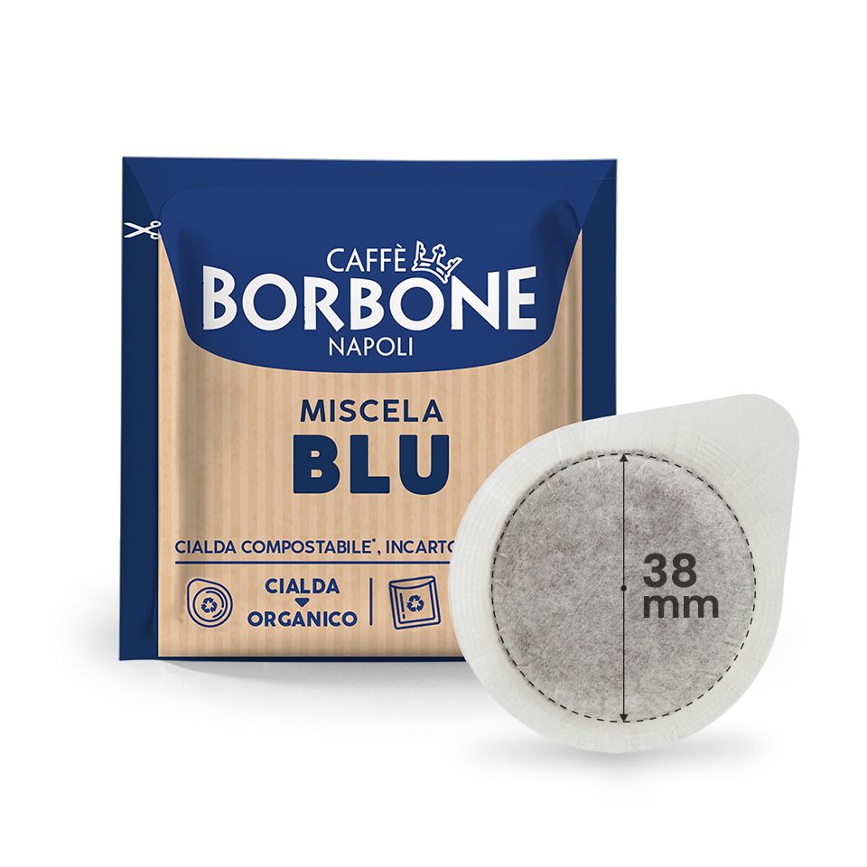 Immagine di 100 Cialde caffè Borbone miscela BLU filtrocarta  38 mm 