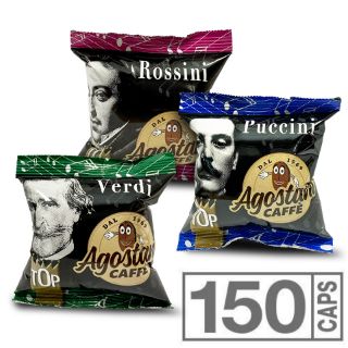 Nuova OFFERTA LANCIO: 150 capsule Caffè Agostani TOP miste compatibili Lavazza BLUE e Lavazza In Black
