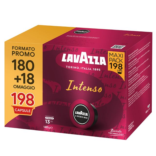 180 Cialde Lavazza a Modo Mio Intenso + 18 Capsule Omaggio