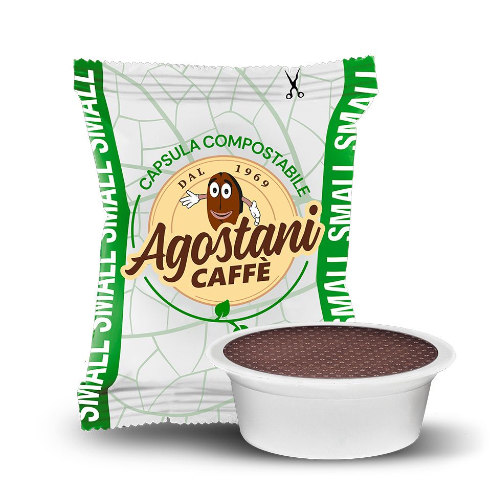 Immagine di 100 capsule compostabili e compatibili Lavazza A Modo Mio - Caffè Agostani Small Raffaello