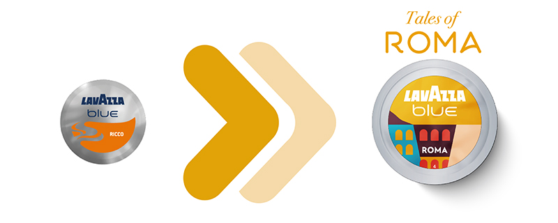 La capsula Ricco non esiste più. Lavazza consiglia di provare la nuova miscela Tales Of Roma.