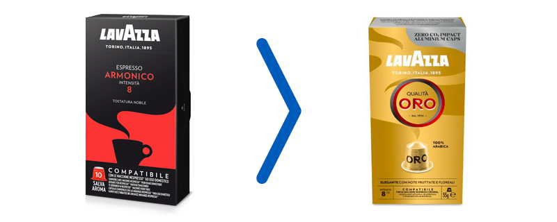 Le capsule in plastica Lavazza Armonico sono fuori produzione e Lavazza le ha sostituite con le nuove capsule in alluminio Qualità Oro.