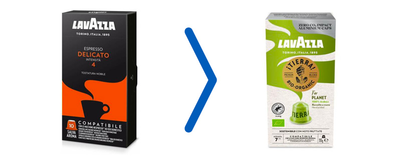 Le capsule in plastica Lavazza Delicato sono fuori produzione e Lavazza le ha sostituite con le nuove capsule in alluminio Tierra For Planet.