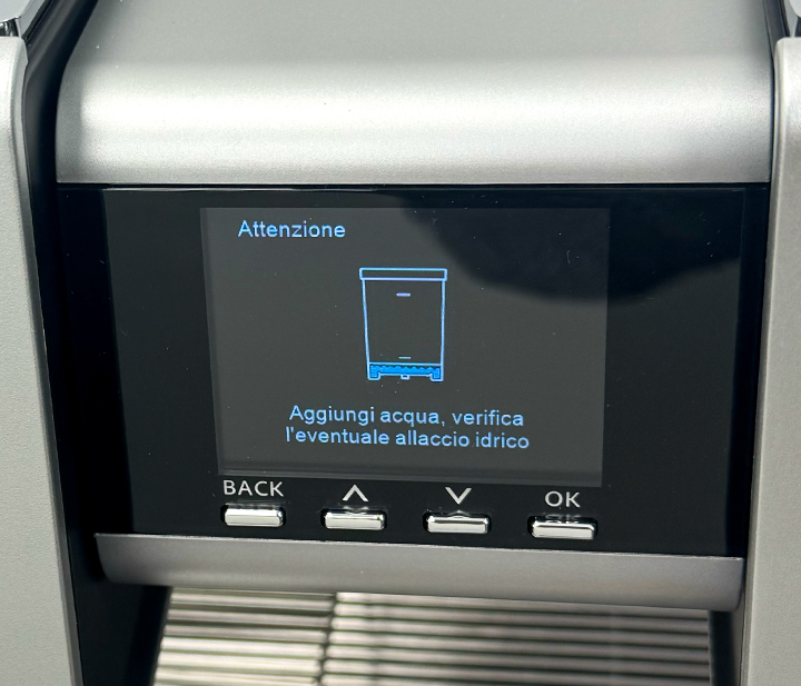 Agostani Maia small display allarme mancanza acqua